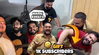 1k Subscribers Gift 🎁😂 Jafi… Kii Mainu Kehreya 🤣 Singing In Car  KhanSab Vlogs [upl. by Ahtelra]