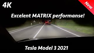 Tesla Model 3 Matrix Headlights performance test better than 2024 Highland [upl. by Arin505]