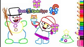 Weihnachtsfiguren zeichnen lernen Schritt für Schritt 🎅 🎁 Beste Kinder Apps [upl. by Pearl]