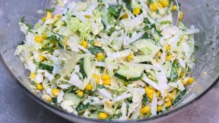 Leckerer Chinakohl Salat in 5 Minuten Ich werde nie müde diesen Salat zu essen [upl. by Marylynne433]