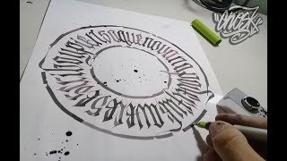 Calligraffiti Freestyle in Circle  Primer Calligraffiti 2018 [upl. by Ydarb]