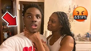 FLINCHING AT MY GIRLFRIEND PRANK TO SEE HOW SHE REACTS 🤬…backfires [upl. by Warrin]