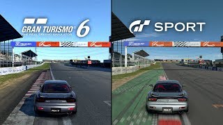 GT SPORT vs GT6  Tsukuba Circuit  Mazda RX7 Spirit R Type A FD 02 [upl. by Elocen]