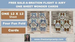 🔴Four Gorgeous One Sheet Wonder Cards One 12 X 12 Flight amp Airy Designer Series Paper [upl. by Ellesig]