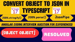 How to use JSON in Angular  TypeScript JSON Stringify I Parse JSON Data I JSON PIPE l ANGULAR [upl. by Efeek]