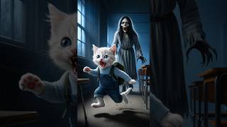 Cat meets ghost at school Adorable story aicat catlover kitten [upl. by Ollopa]