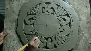 selling flower design cement work  New ceiling flower design Sand amp cement plaster 2024 [upl. by Chubb]