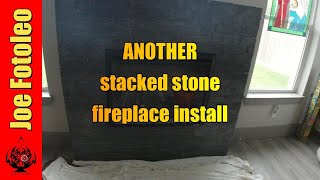 stacked stone fireplace AGAIN [upl. by Angelle]