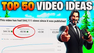 TOP 50 BEST FORTNITE VIDEO IDEAS That Will GROW Your Channel 2024 [upl. by Other835]