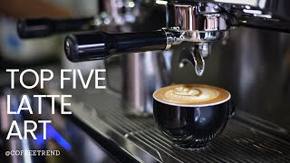 Top five latte art [upl. by Ahsai285]