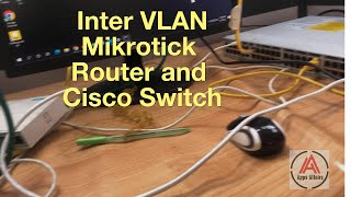 Inter vlan configuration step by step cisco switch and Mikrotick Router [upl. by Hollington]