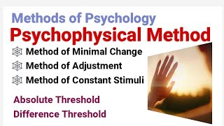 Psychophysical method of psychology Method of Minimal Changes AdjustmentConstant Stimuli [upl. by Haymes161]