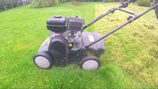 Scarifying a mossy Lawn [upl. by Elleinwad]