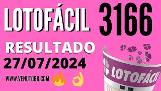 🍀 Resultado Lotofácil 3166 [upl. by Tilford]