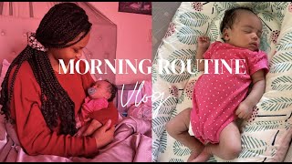 REALISTIC MORNING ROUTINE WITH 3 WEEK OLD NEWBORN  21 YEAR OLD FIRST TIME MOM [upl. by Meekah]