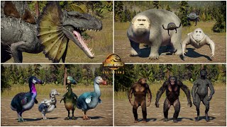 ALL NEW 110 MODDED DINOSAURS AND CREATURES IN CALIFORNIA  JURASSIC WORLD EVOLUTION 2 [upl. by Martelli]