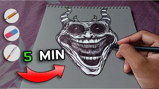 How to draw Troll face step by step drawing video trollface [upl. by Rafiq]