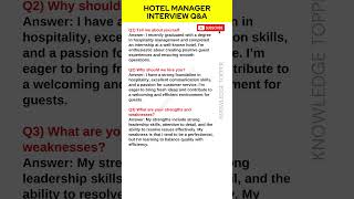 Hotel Manager Interview Questions and Answers  Hotel Manager Job Interview [upl. by Uta]