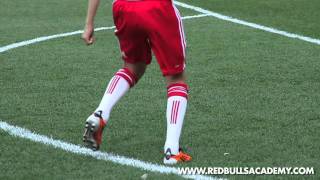 Shooting  Driven Shot across the goalkeeper New York Red Bulls Academy [upl. by Kreit]