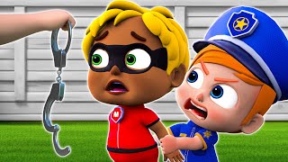 Police Officer Song Baby Police Chase Thief  Five Little Thieves More Nursery Rhymes amp Kids Songs [upl. by Aleece725]