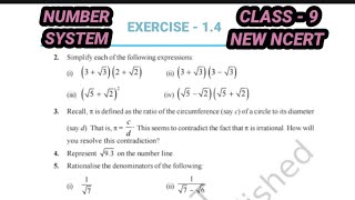 number system class 9 ex 14 l ex 14 class 9 l class 9 exercise 14 l maths 14 class 9 maths [upl. by Ynnavoeg]