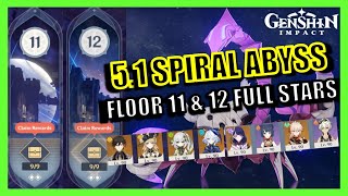 F2P 51 Spiral Abyss Floor 11 amp 12 9 Stars  Genshin Impact [upl. by Schilit597]