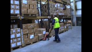 Hand Pallet Truck Demonstration by Bendigo Mitchell Ltd [upl. by Ahsiri]