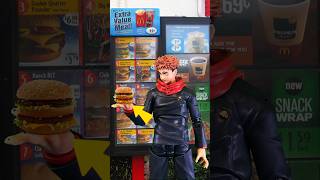 Ordering from McDonalds stopmotion jujutsukaisen toys comedyshorts animation [upl. by Amadis516]