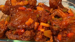 How to make Sweet and sour chicken Jamaican style recipe [upl. by Harle843]