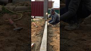 How to install a sidewalk curb 🦾 landscape pavers construction work sidewalk garden [upl. by Storz366]