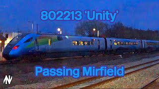 TransPennine Express Class 802 ‘Unity’ 802213 Passing Mirfield [upl. by Syla]