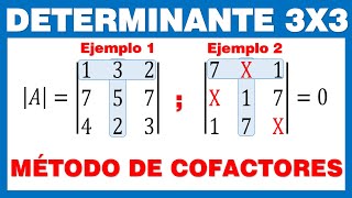 MÉTODO DE COFACTORES Determinantes 3x3 [upl. by Oiramad]