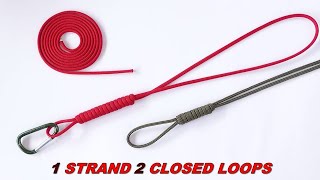 Single Strand 2 Closed Loops  Make a Whipping Knot Paracord Lanyard  Key Fob  DIY CBYS [upl. by Puttergill139]