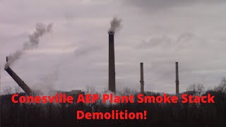 Conesville AEP Smoke Stacks Demolition  12192021 [upl. by Enylodnewg]