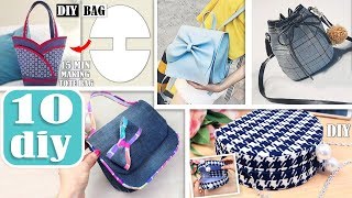 10 AWESOME DIY BAG TUTORIALS  Cut amp Sew Purse Bag Designs Making During 25 MIN [upl. by Ahtiek943]