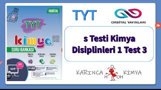 Orbital Yayınları TYT Kimya Soru Bankası s Testi Kimya Disiplinleri 1 Test 3 [upl. by Antonino]