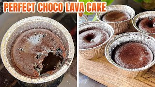 Perfect Choco Lava Cake  How to make Dominos Style Choco Lava Cake No Oven No Eggs And Maida [upl. by Anaid]