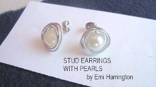 MAKE PEARL STUD EARRINGS [upl. by Ferd6]