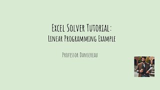 Excel Solver Tutorial Linear Programming Example [upl. by Sinylg]