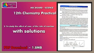 12th Chemistry Practical No 3 Answers Science [upl. by Hungarian]