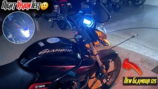 New Hero Glamour 125 Night Visibility Test😱  A To Z Details  2024 New Glamour 125 Led Light Test [upl. by Sulohcin]