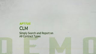 Apttus CLM Search and Report on All Contract Types [upl. by Lewison]