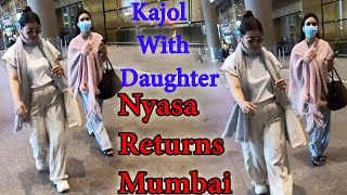 Kajol With Daughter Nyasa Returns Mumbai Spotted  Bollywood  Mumbai  New Video 2024 [upl. by Eiuol197]