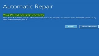 Cara Mengatasi Your PC did not start correctly blue screen [upl. by Esadnac979]