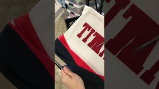 Cheerleading Uniforms embroidery sewing applique shorts asmr football basketball cheerleader [upl. by Haldas285]