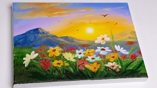 Acrylic Painting For Beginners  Spring Landscape Painting [upl. by Lemieux52]