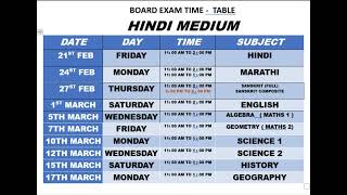 Board exam time table class 10 2025 [upl. by Niamreg327]