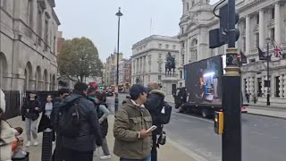 Animal rights protesters scare the horse blaring out images and sounds of animals being slaughtered [upl. by Noimad]