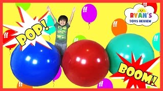 GIANT BALLOON POP SURPRISE TOYS CHALLENGE [upl. by Oivaf]