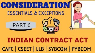 Consideration  Essentials of Valid Consideration  Indian Contract Act  with Examples amp Caselaws [upl. by Oriaj]